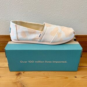 TOMS Alpargata Light Peach Cow Print Canvas Slip-On Shoes